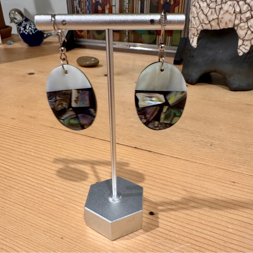 Elegant Mosaic Shell Earrings Tahiti Women